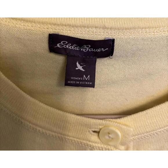 Eddie Bauer Light Yellow Button Down Cardigan Size Medium - Picture 2 of 4